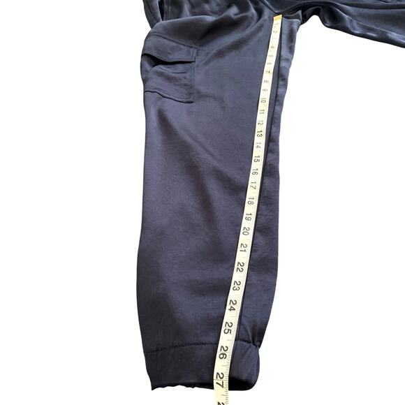White House Black Market Navy Satin Jogger Size 6 - Picture 5 of 14